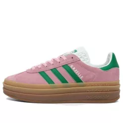 adidas Gazelle Bold True Pink dámske nízke streetové tenisky ružové — produktová fotografia na bielom pozadí, bočný pohľad
