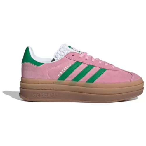 adidas Gazelle Bold True Pink dámske nízke streetové tenisky ružové — produktová fotografia na bielom pozadí, bočný pohľad