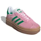 adidas Gazelle Bold True Pink dámske nízke streetové tenisky ružové — produktová fotografia na bielom pozadí, bočný pohľad