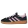 adidas Handball Spezial Core Black Clear Pink Gum dámske nízke streetové tenisky čierne-ružové — produktová fotografia na bielom pozadí, bočný pohľad