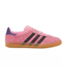 adidas Gazelle Indoor Bliss Pink Purple dámske nízke streetové tenisky ružové-čierne — produktová fotografia na bielom pozadí, bočný pohľad