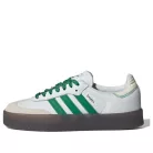 adidas Sambae Cloud White Green dámske nízke streetové tenisky biele-zelené — produktová fotografia na bielom pozadí, bočný pohľad
