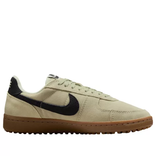 Nike Field General Suede Olive Aura dámske nízke streetové tenisky olivové — produktová fotografia na bielom pozadí, bočný pohľad