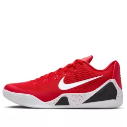 Nike Kobe 9 EM Low Protro TB University Red nízke basketbalové tenisky červené — produktová fotografia na bielom pozadí, bočný pohľad