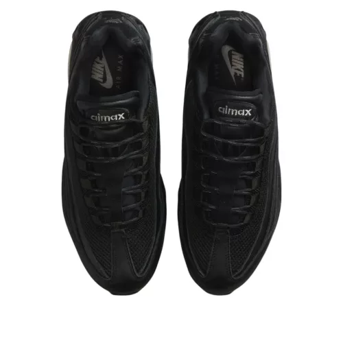 Nike Air Max 95 Big Bubble Black Jewel Swoosh dámske nízke streetové tenisky čierne — produktová fotografia na bielom pozadí, bočný pohľad
