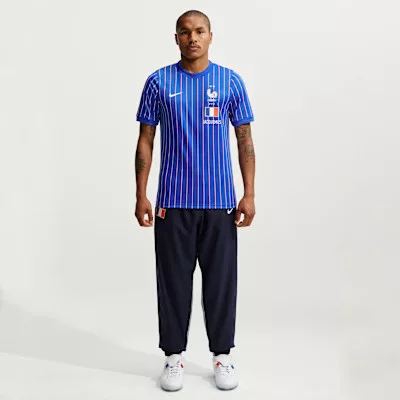 Nike x Jacquemus x France Pre Match Jersey Blue Stripe unisex tričko modré