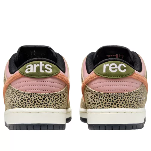 Nike SB Dunk Low Arts-Rec nízke skejtové tenisky — produktová fotografia na bielom pozadí, bočný pohľad