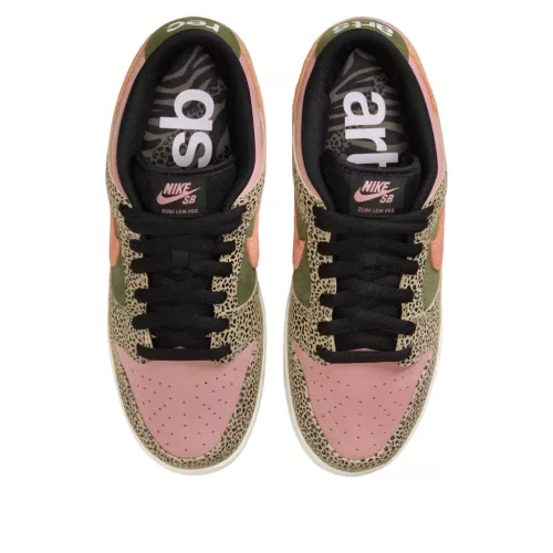 Nike SB Dunk Low Arts-Rec nízke skejtové tenisky — produktová fotografia na bielom pozadí, bočný pohľad