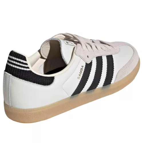 Adidas Samba OG Cloud White Core Black nízke streetové tenisky biele-čierne — produktová fotografia na bielom pozadí, bočný pohľad