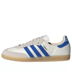 adidas Samba OG Cloud White Blue Gum nízke streetové tenisky biele-modré — produktová fotografia na bielom pozadí, bočný pohľad