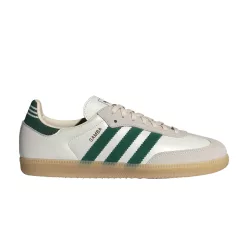 adidas Samba OG White Collegiate Green Gum nízke streetové tenisky biele-zelené — produktová fotografia na bielom pozadí, bočný pohľad