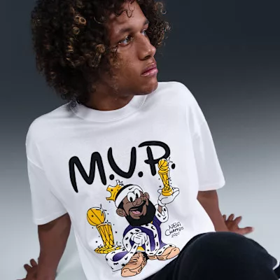 LeBron 'Bubble Boy' Basketball T-Shirt White pánske tričko biele — produktová fotografia na bielom pozadí, bočný pohľad