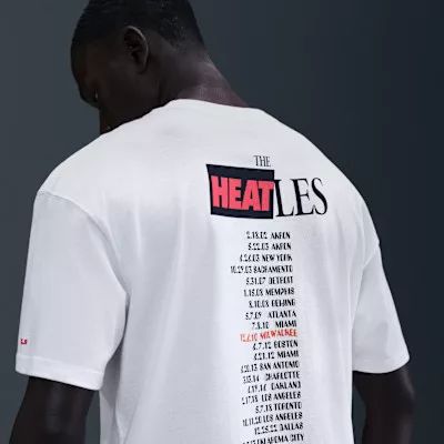 LeBron 'Heat Wave' Basketball T-shirt White pánske tričko biele — produktová fotografia na bielom pozadí, bočný pohľad