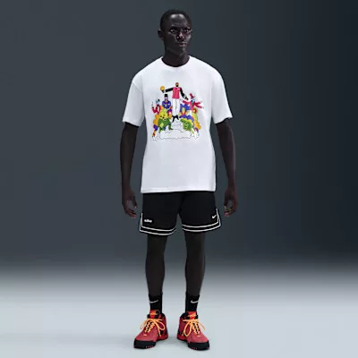 LeBron 'Heat Wave' Basketball T-shirt White pánske tričko biele — produktová fotografia na bielom pozadí, bočný pohľad
