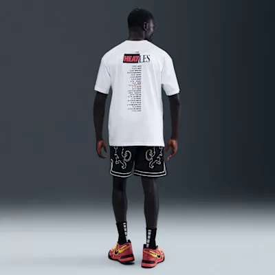 LeBron 'Heat Wave' Basketball T-shirt White pánske tričko biele — produktová fotografia na bielom pozadí, bočný pohľad