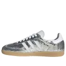 adidas Samba Patent Snakeskin Silver Metallic dámske nízke streetové tenisky strieborné — produktová fotografia na bielom pozadí, bočný pohľad