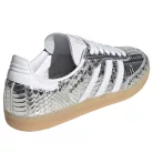 adidas Samba Patent Snakeskin Silver Metallic dámske nízke streetové tenisky strieborné — produktová fotografia na bielom pozadí, bočný pohľad