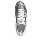 adidas Samba Patent Snakeskin Silver Metallic dámske nízke streetové tenisky strieborné — produktová fotografia na bielom pozadí, bočný pohľad