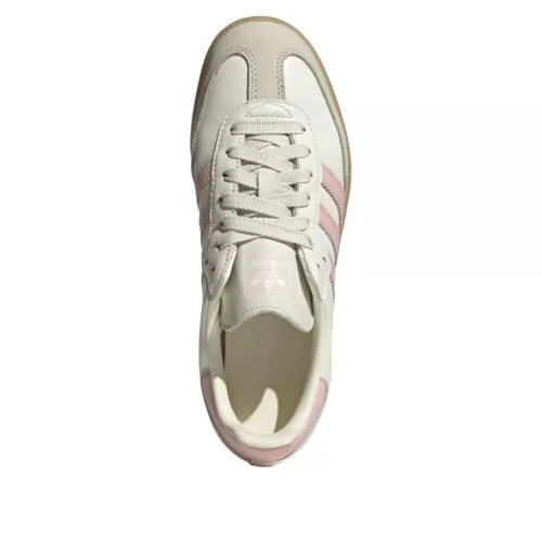 adidas Samba OG Off White Sandy Pink dámske nízke streetové tenisky lomené biele-biele — produktová fotografia na bielom pozadí, bočný pohľad