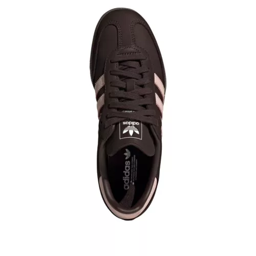 adidas Samba OG Aurora Coffee Sandy Pink dámske nízke streetové tenisky ružové — produktová fotografia na bielom pozadí, bočný pohľad