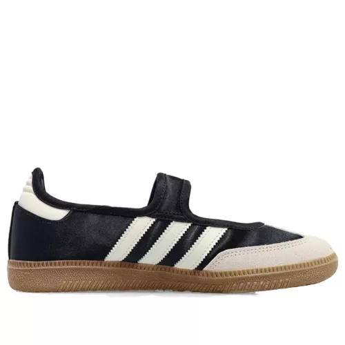 adidas Samba Jane Black Off White dámske nízke streetové tenisky čierne-biele — produktová fotografia na bielom pozadí, bočný pohľad
