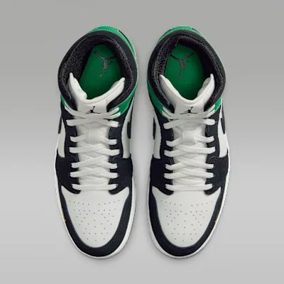 Air Jordan 1 Mid SE Lucky Green pánske členkové mestské tenisky biele zelené žlté čierne