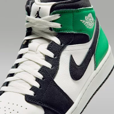 Air Jordan 1 Mid SE Lucky Green pánske členkové mestské tenisky biele zelené žlté čierne
