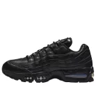 Nike Air Max 95 QS Big Bubble Black Leather nízke streetové tenisky čierne — produktová fotografia na bielom pozadí, bočný pohľad