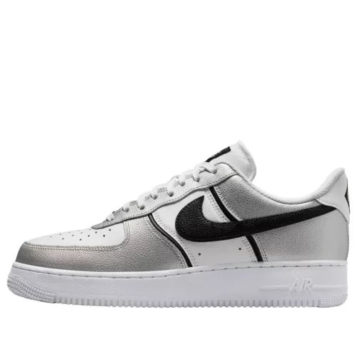 Nike Air Force 1 Low '07 LV8 Metallic Silver White Black pánske nízke mestské tenisky strieborné biele čierne
