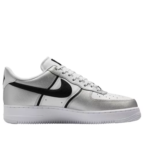 Nike Air Force 1 Low '07 LV8 Metallic Silver White Black pánske nízke mestské tenisky strieborné biele čierne