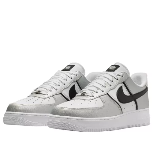 Nike Air Force 1 Low '07 LV8 Metallic Silver White Black pánske nízke mestské tenisky strieborné biele čierne