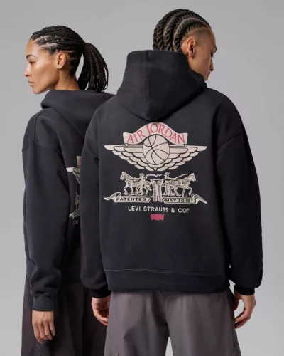Nike Jordan x Levi's Full Zip Hoodie Black unisex mikina čierna
