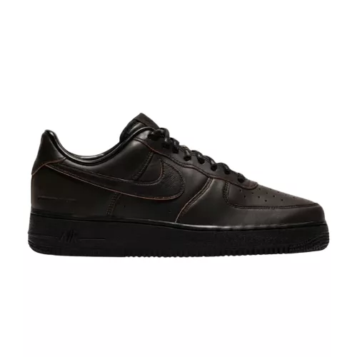 Nike Air Force 1 Low '07 PRM Morse Code Velvet Brown Black nízke streetové tenisky hnedé-čierne — produktová fotografia na bielom pozadí, bočný pohľad