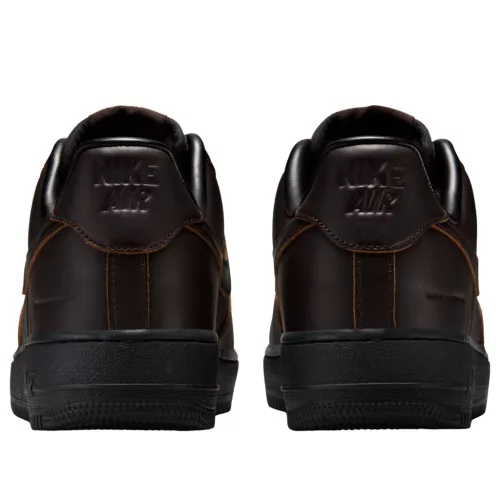 Nike Air Force 1 Low '07 PRM Morse Code Velvet Brown Black nízke streetové tenisky hnedé-čierne — produktová fotografia na bielom pozadí, bočný pohľad