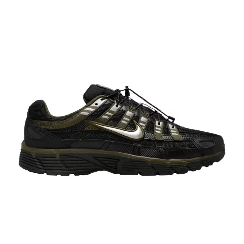 Nike P-6000 Black Dark Hazel nízke streetové tenisky čierne — produktová fotografia na bielom pozadí, bočný pohľad