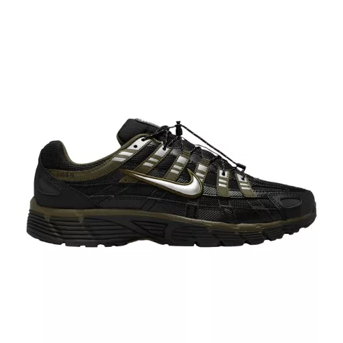 Nike P-6000 Black Dark Hazel nízke streetové tenisky čierne — produktová fotografia na bielom pozadí, bočný pohľad