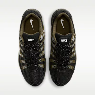 Nike P-6000 Black Dark Hazel nízke streetové tenisky čierne — produktová fotografia na bielom pozadí, bočný pohľad
