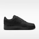 Nike Air Force 1 '07 Triple Black (W) nízke streetové tenisky čierne — produktová fotografia na bielom pozadí, bočný pohľad