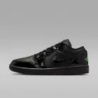 Jordan 1 Low SE Black Croc Scream Green (Women's) dámske nízke mestské tenisky čierne zelené