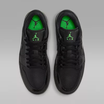 Jordan 1 Low SE Black Croc Scream Green (Women's) dámske nízke mestské tenisky čierne zelené