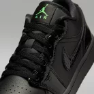 Jordan 1 Low SE Black Croc Scream Green (Women's) dámske nízke mestské tenisky čierne zelené