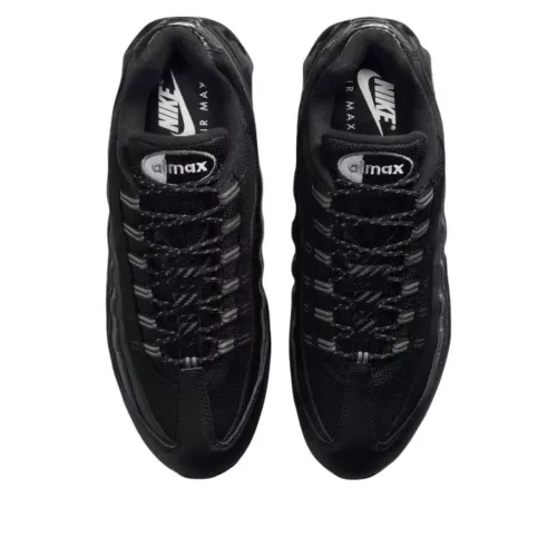 Nike Air Max 95 Big Bubble Black Carbon nízke streetové tenisky čierne-strieborné — produktová fotografia na bielom pozadí, bočný pohľad