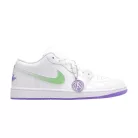 Jordan 1 Low SE Quai54 pánske nízke mestské tenisky biele zelené fialové