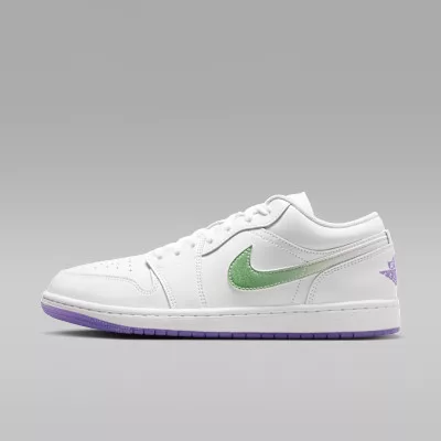 Jordan 1 Low SE Quai54 pánske nízke mestské tenisky biele zelené fialové