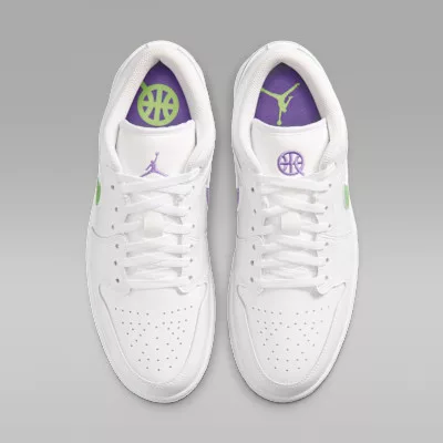 Jordan 1 Low SE Quai54 pánske nízke mestské tenisky biele zelené fialové