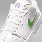 Jordan 1 Low SE Quai54 pánske nízke mestské tenisky biele zelené fialové
