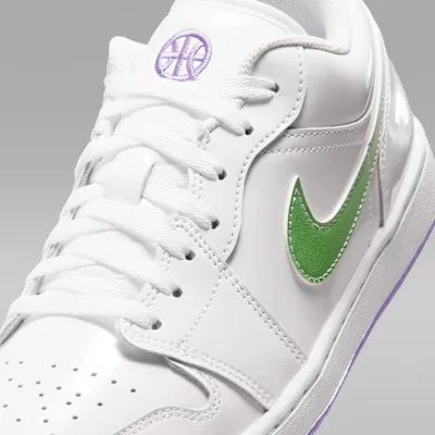 Jordan 1 Low SE Quai54 pánske nízke mestské tenisky biele zelené fialové