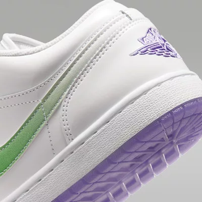 Jordan 1 Low SE Quai54 pánske nízke mestské tenisky biele zelené fialové