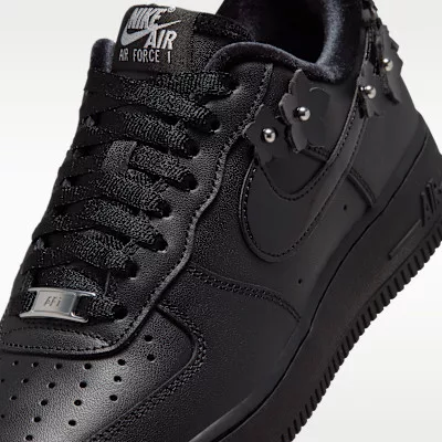 Nike Air Force 1 Low '07 Florette Black Off-Noir (Women's) dámske nízke mestské tenisky čierne