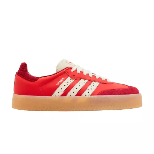 adidas Sambae Valentine's Day dámske nízke streetové tenisky — produktová fotografia na bielom pozadí, bočný pohľad